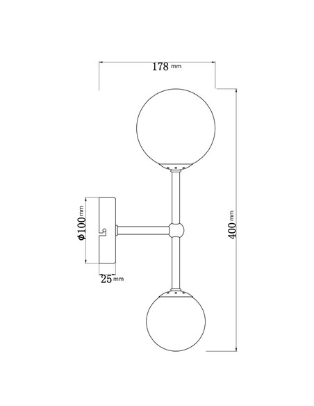 Cosmica wall light - AJP - Decorative brass ball lamp