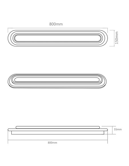 Solomon ceiling light - AJP - Horizontal LED lamp