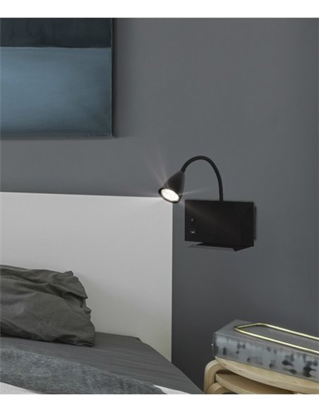 Pelay wall light - AJP - Reading lamp with tray and USB