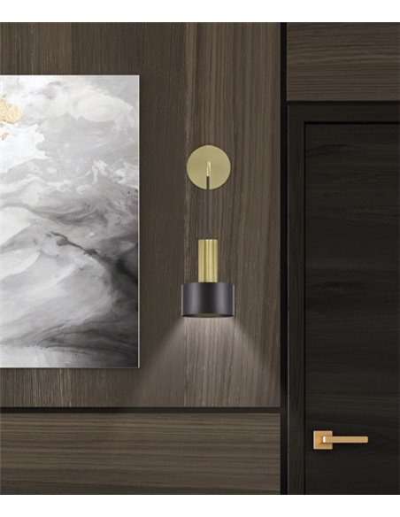 Mojave wall lamp - AJP - Brass and black pendant light