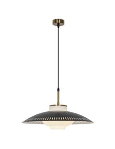 Lecarbu pendant light - AJP - Black glass and brass lampshade 2