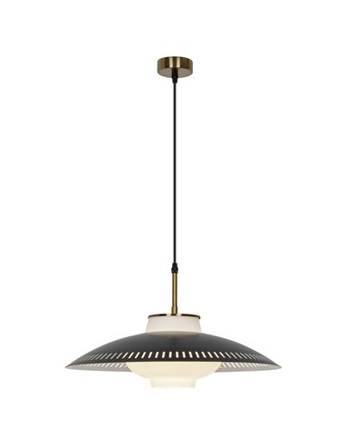 Lecarbu pendant light - AJP - Black glass and brass lampshade