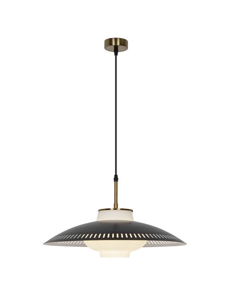 Lecarbu pendant light - AJP - Black glass and brass lampshade