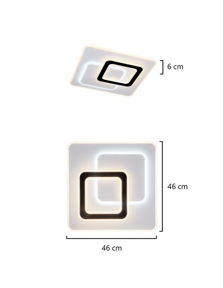 Loria minimalist ceiling light - AJP - Square LED lamp