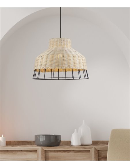 Yada pendant light - AJP - Natural rattan and metal lampshade