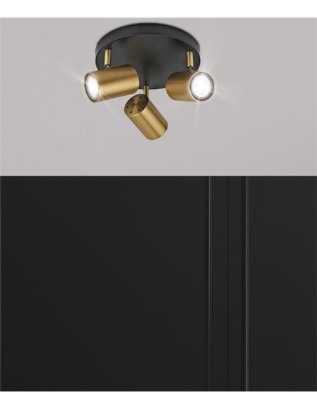 Paros ceiling light - AJP - Modern lamp with 3 adjustable spotlights, round design