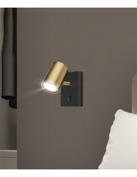 Paros wall light - AJP - Reading lamp in gold and black