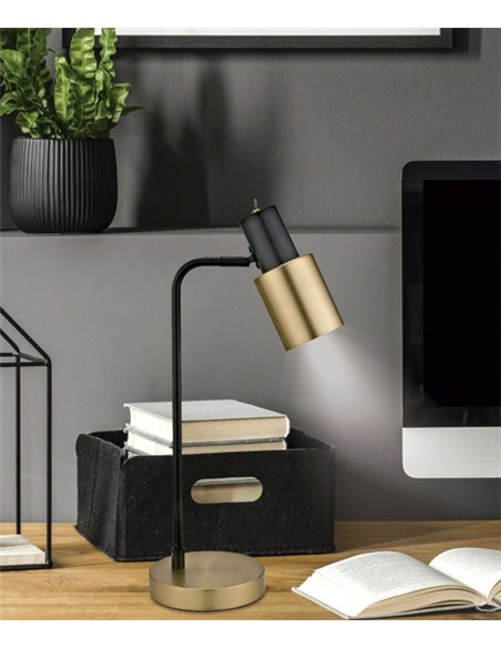 Maena table lamp - AJP - Desk lamp, black and brass finish