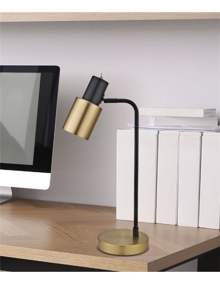 Maena table lamp - AJP - Desk lamp, black and brass finish