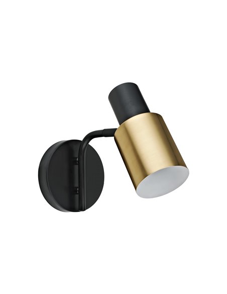 Maena wall sconce - AJP - Adjustable reading light, black and brass finish