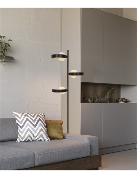 Arianna floor lamp - AJP - 3-light living room lamp, black finish