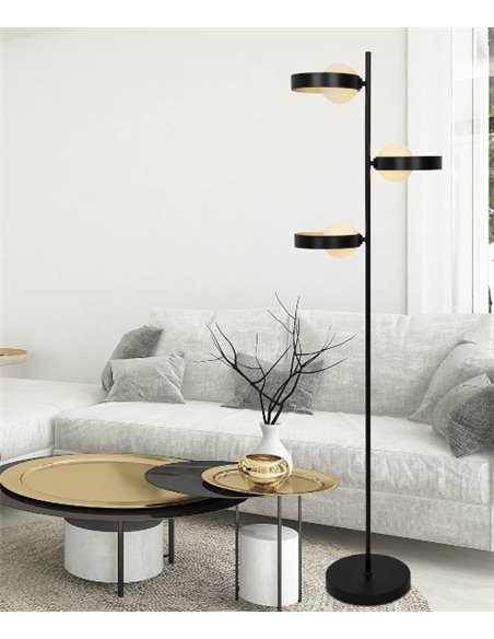 Arianna floor lamp - AJP - 3-light living room lamp, black finish