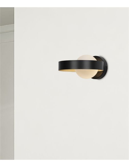 Arianna wall sconce - AJP - Modern ball light, black finish