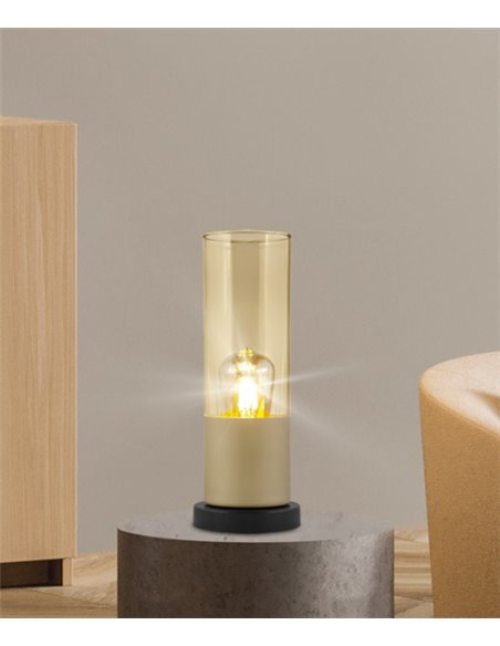 Derek table lamp - AJP - Decorative light in 2 finishes, glass lampshade