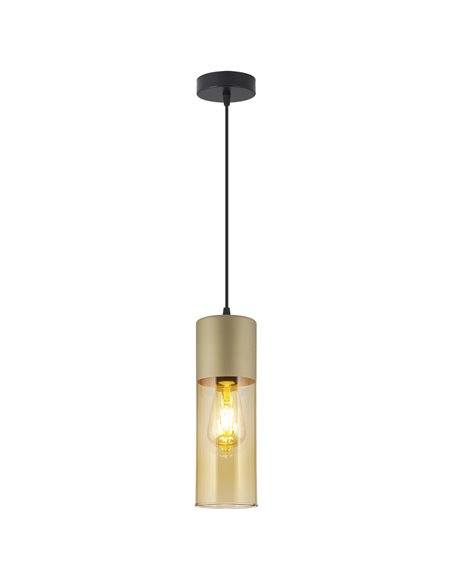 Derek ceiling pendant light - AJP - Tubular glass lamp in 2 colors