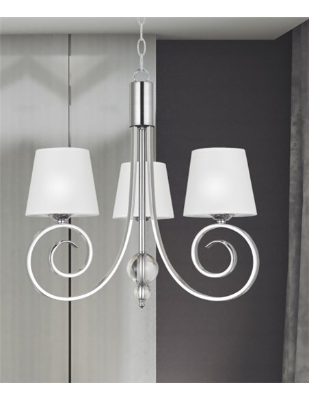 Marela pendant light - AJP - Classic ceiling light, white fabric shade