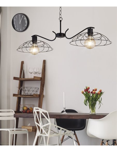 Farrel pendant light - AJP - Black vintage design, 2 shades