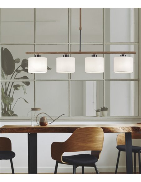 Berta pendant light - AJP - Nordic design with 4 lights, white fabric lampshades