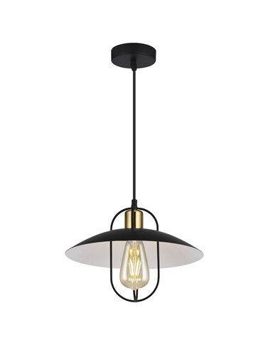 Telmo ceiling pendant light - AJP - Black and gold industrial lamp