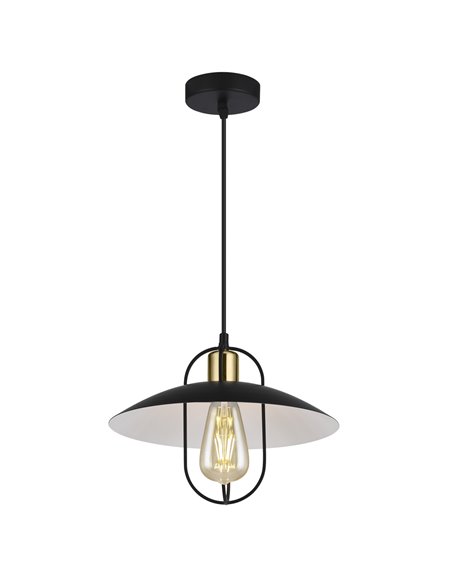 Telmo ceiling pendant light - AJP - Black and gold industrial lamp