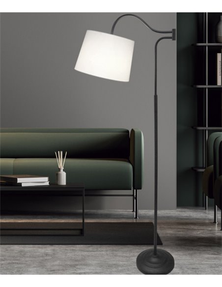 Sanluri floor lamp - AJP - Arc lamp, fabric shade