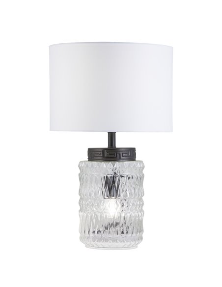 Malmo table lamp - AJP - Decorative glass lamp with white fabric lampshade