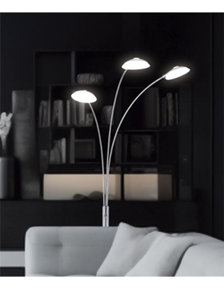 Draco floor lamp - AJP - Modern design in chrome finish, 3 LED lights