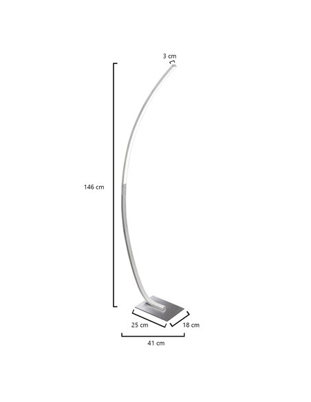 Apollo floor lamp - AJP - Minimalist LED lamp, curved design, 2 shades