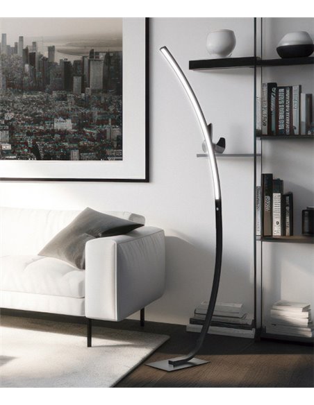 Apollo floor lamp - AJP - Minimalist LED lamp, curved design, 2 shades