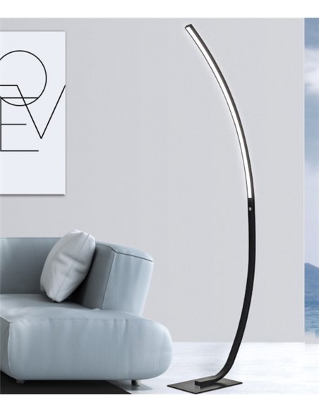 Apollo floor lamp - AJP - Minimalist LED lamp, curved design, 2 shades