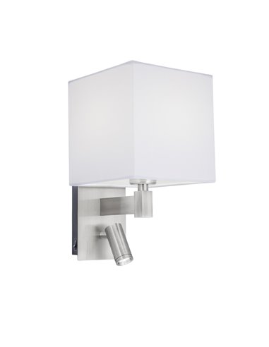 Siri wall light - AJP - Wall lamp with reader, white fabric lampshade