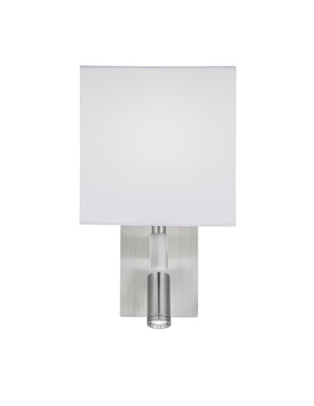 Siri wall light - AJP - Wall lamp with reader, white fabric lampshade