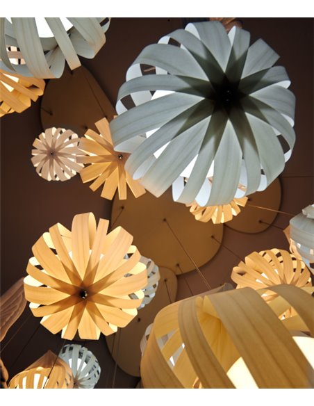 Lámpara de suspensión de madera natural en 11 colores y 2 tamaños - Raindrop - LZF