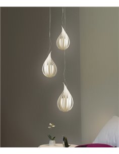 Lámpara de suspensión de madera natural en 11 colores y 2 tamaños - Raindrop - LZF
