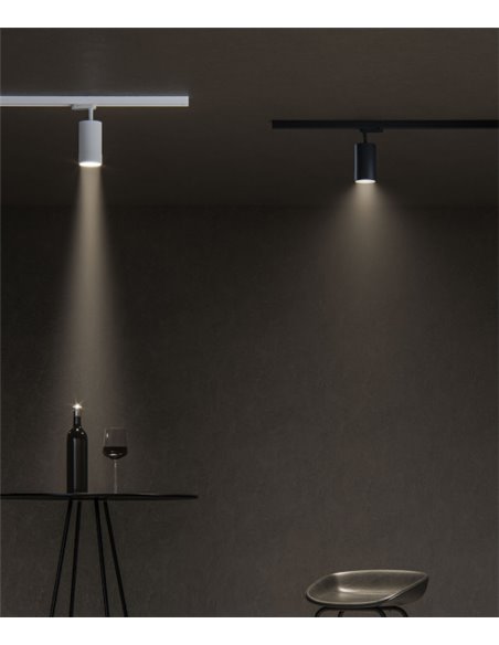 Crown three-phase track spotlight - Beneito & Faure - Adjustable lamp in black or white