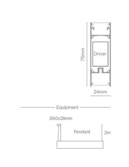 Evo Dual pendant light - Beneito & Faure - Horizontal LED lamp