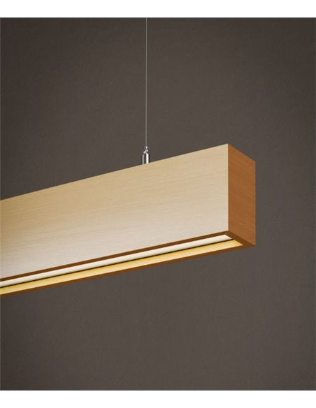 Forest pendant light - Beneito & Faure - Wooden linear lamp