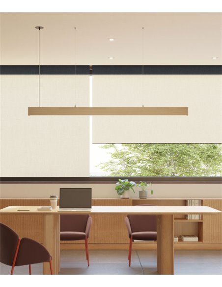 Forest pendant light - Beneito & Faure - Wooden linear lamp