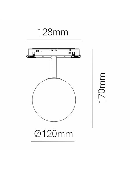 Sphere 48V magnetic track light - Beneito & Faure - LED spherical lamp