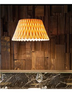 Lámpara colgante regulable con pantalla de madera natural en varios colores – Lola – Lzf