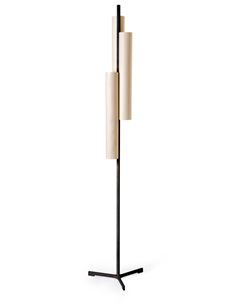 Lámpara de pie LED con pantalla de madera natural en 4 colores – Black Note – Lzf 2