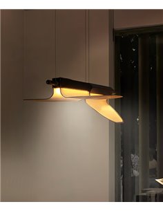 Omma pendant light - LZF - Light with wooden leaves, Available in 3 sizes, Dimmable LED