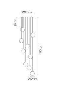 Royal Drops pendant light - Robin - Designer lamp, 9 alabaster shades 2