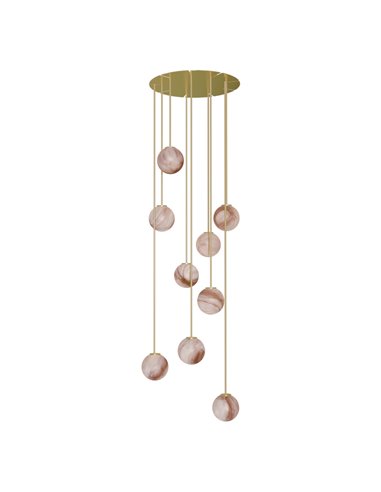 Royal Drops pendant light - Robin - Designer lamp, 9 alabaster shades