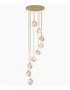 Royal Spiral pendant light - Robin - Decorative minimalist design, 9 alabaster lights 2