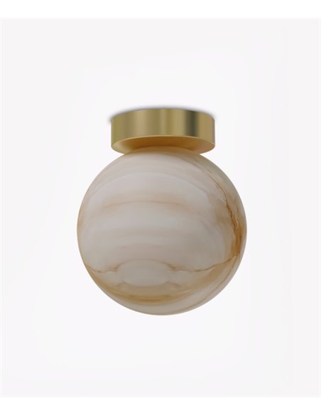 Royal Simple ceiling light - Robin - Spherical alabaster lampshade, Ø 10 cm 