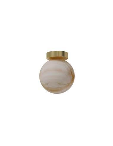 Royal Simple ceiling light - Robin - Spherical alabaster lampshade, Ø 10 cm 