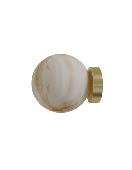 Royal Simple wall light - Robin - Minimalist gold design, round alabaster shade