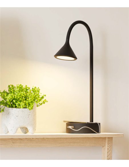 Ding desk light - FORLIGHT - Touch lamp with USB, Mobile charger, Adjustable shade