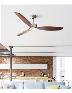 Embat ceiling fan - FORLIGHT - Wooden ceiling fan with LED light